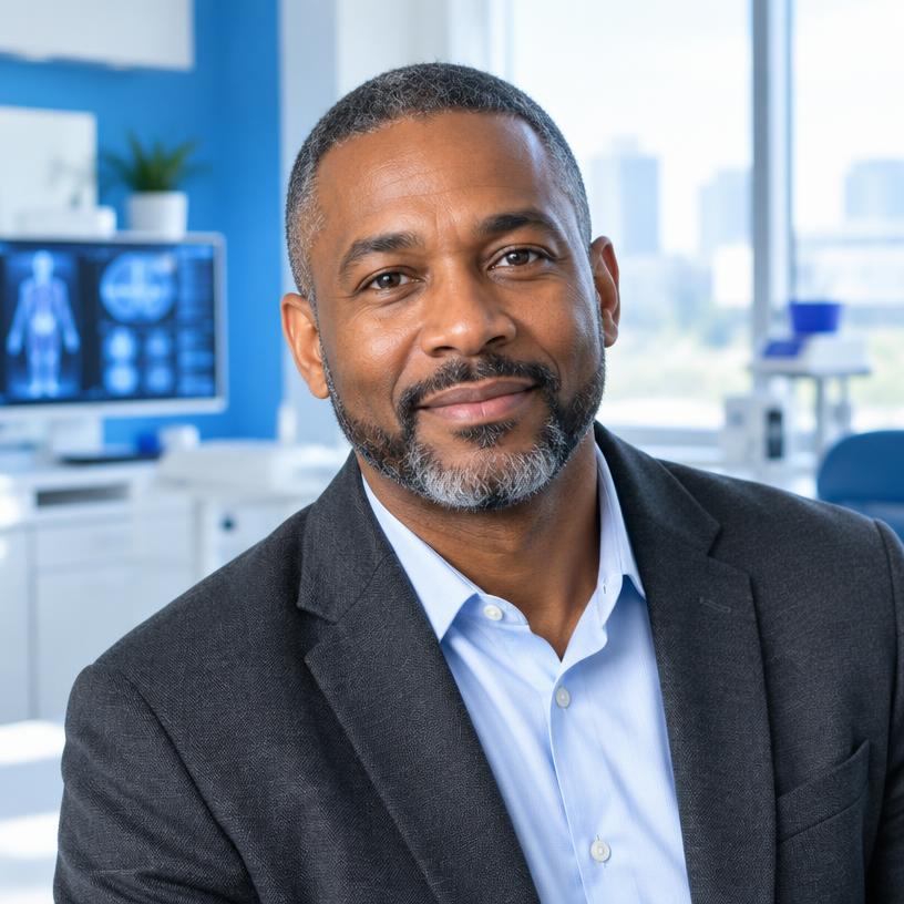 Fictional clinical leadership profile for Dr. Marcus Vale